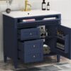 Bathroom Vanity With Top Sink, Modern Bathroom Storage Cabinet, 2 Drawers And A Tip-Out Drawer, Single Sink Bathroom Vanity - Blue - Image 19