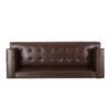 Mid Century Modern 3 Seater Sofa With Tufted Stitching - Dark Brown - Image 6