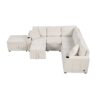 Sectional Sofa Convertible Pull Out Sofa Bed L - Shaped Sofa U - Shaped Sofa With A Movable Storage Ottoman For Living Room - Beige - Image 14