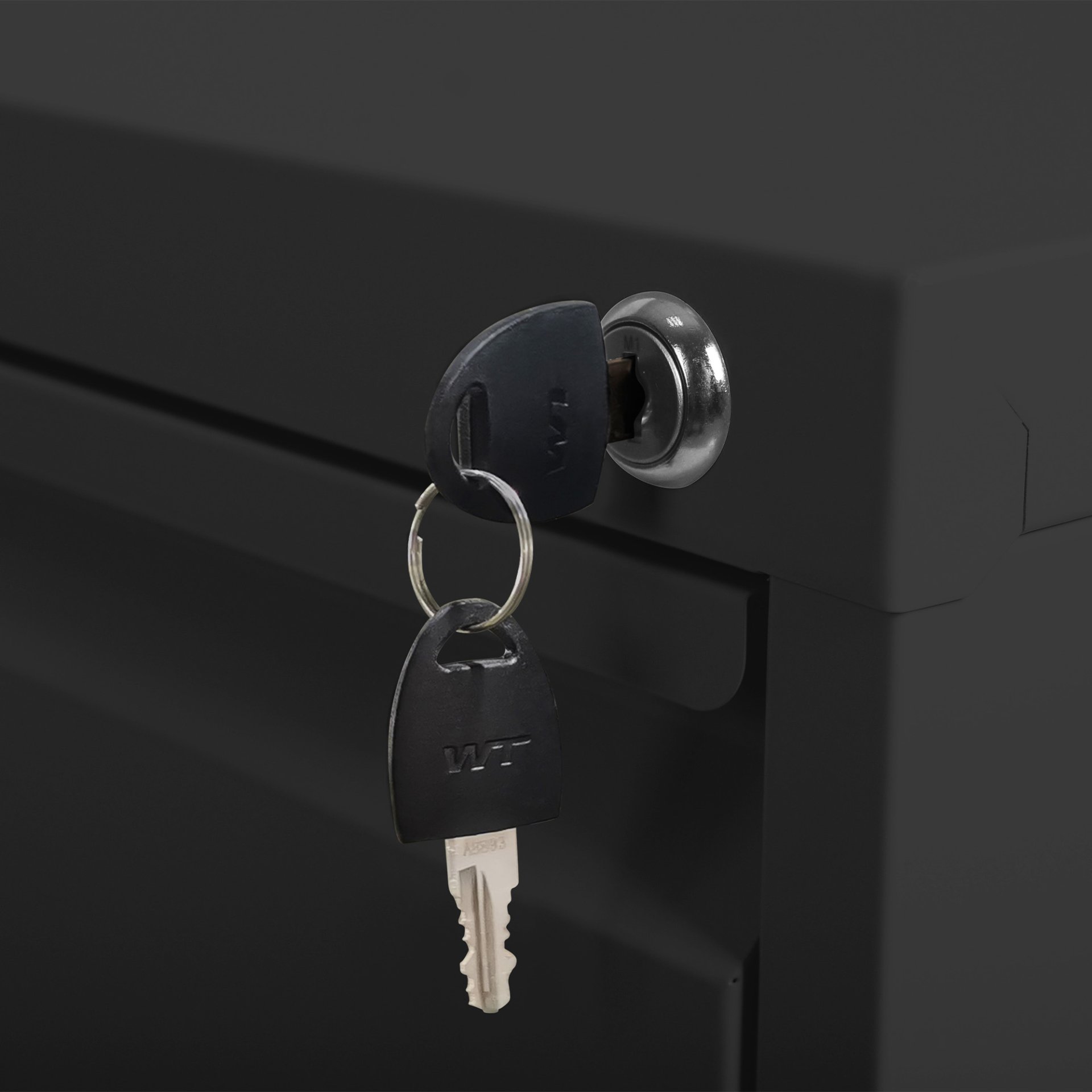 Heavy Duty Metal 5 Drawer Vertical File Cabinet With Lock And Wheels For Home Office - Brushed Nickel - Image 12