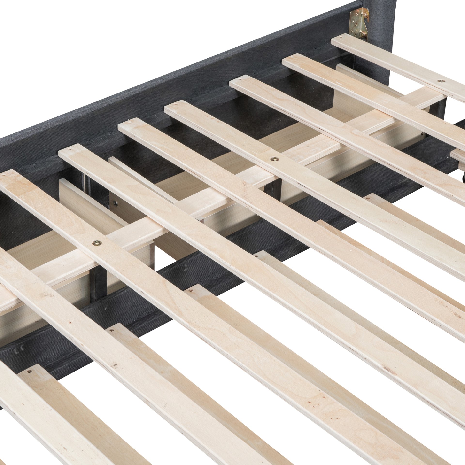 Full Size Upholstered Platform Bed With 2 Drawers And 1 Twin Size Trundle, Classic Headboard Design - Gray - Image 13