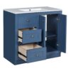Bathroom Vanity With Ceramic Sink, Bathroom Storage Cabinet With 2 Drawers & Shelf, Freestanding Bathroom Cabinet - Blue - Image 12