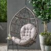 Marlin Hanging Egg Chair Basket With Teardrop Design - Gray - Image 2