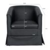 27.36" Wide Swivel Chair - Black - Image 3