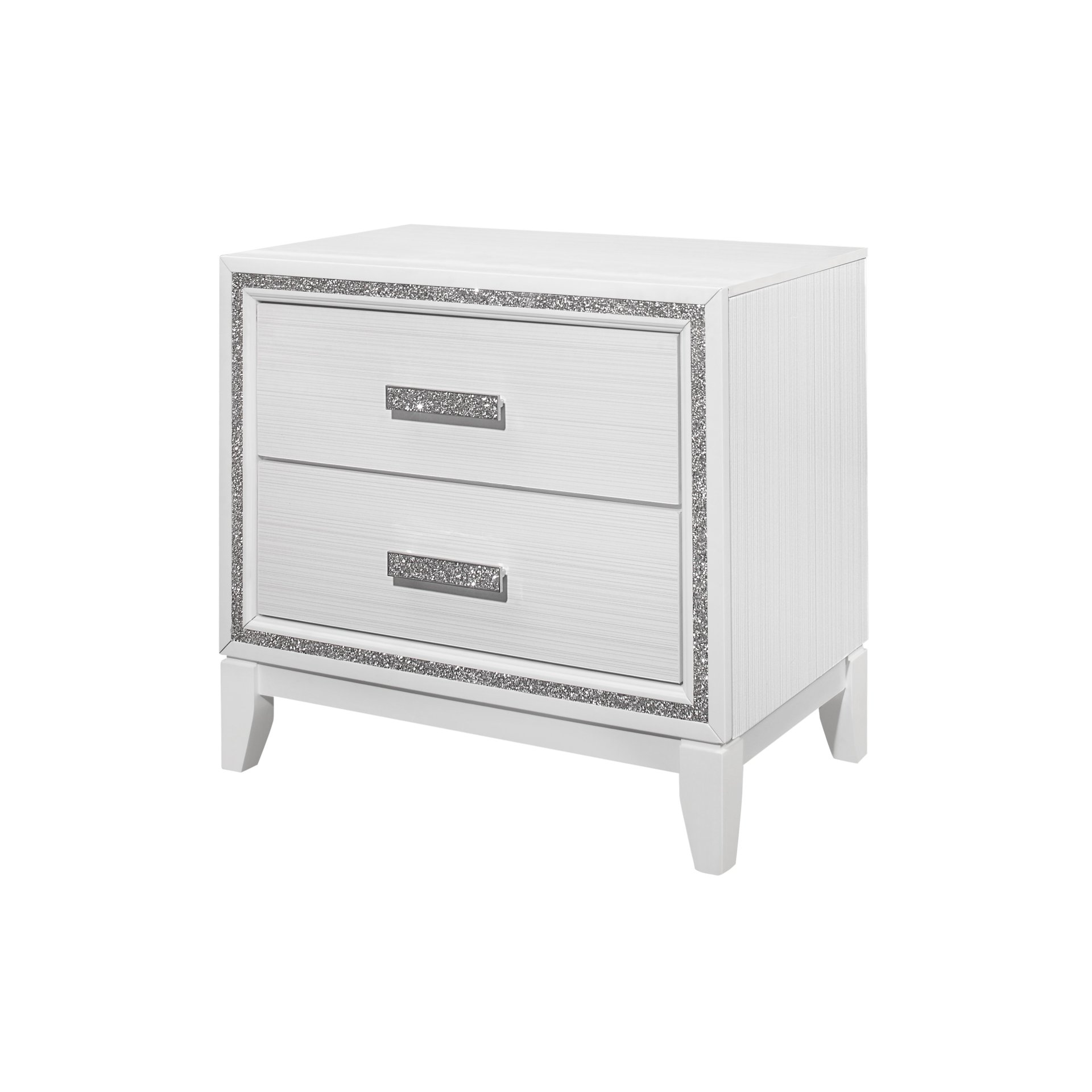 Almera - Glitter Nightstand - White - Image 4