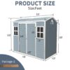 8 X 4Ft Resin Outdoor Storage Shed With Two - Window And Double - Door, Plastic Shed With Floor For Gargen, Patio, Yard, Lawn - Gray - Image 5