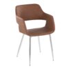 Margarite - Contemporary Dining / Chair (Set of 2) - Chrome / Brown - Image 2