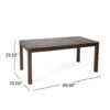Acacia Wood Outdoor Dining Table With Slatted Top - Dark Brown - Image 3