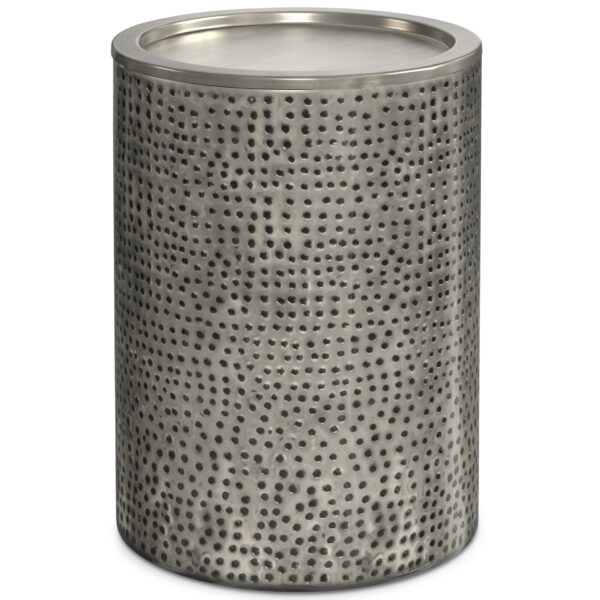 Corbin - Metal Side Table - Hammered Antique Silver