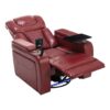 270 Degree Swivel Power Recliner With Tray Table, Phone Holder, Cup Holder, USB Port - Red - Image 14
