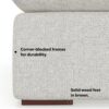 Jasmine - 3 Seater Sofa And Ottoman - Gray - Image 7