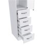 Linen Cabinet, 3 Shelves, 4 Drawers And Metal Handles - White - Image 4