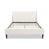 Aspen - Queen Vertical Tufted Modern Headboard Platform Bed Set - Cloud White - Image 3