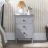 Classic Solid Wood 3 Drawer Nightstand - Gray - Image 2