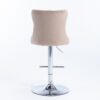 Swivel Velvet Barstools Adjusatble Seat Height From 25-33", Modern Upholstered Chrome Base Bar Stools With Backs Comfortable Tufted For Home Pub And Kitchen Island (Set of 2) - Khaki - Image 6