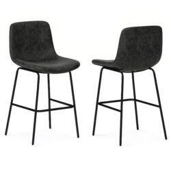 Jolie - Counter Height Stool (Set of 2) - Distressed Charcoal Gray