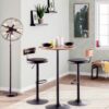 Pebble - Mid-Century Modern Table Adjusts From Dining To Bar - Black / Walnut - Image 5