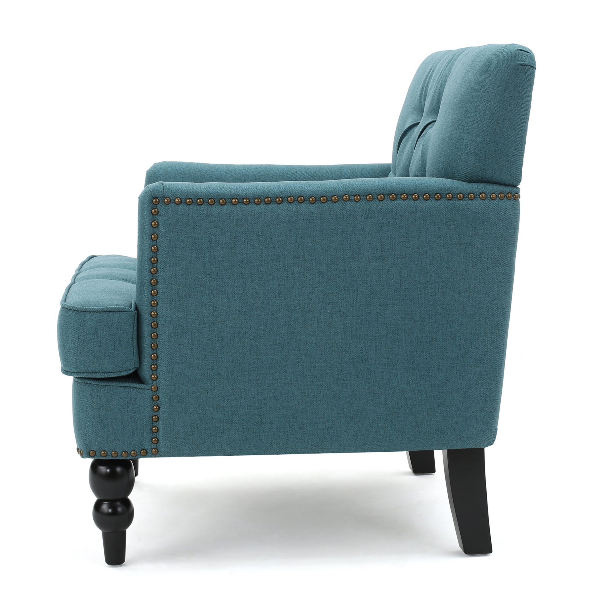 Harrison - Tufted Club Chair With Plush Cushion And Studded Trim - Dark Teal - Image 7