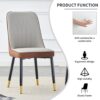 Modern Dining Chair (Set of 4) With Light Dual Tone Backrest And Metal Legs - Brown / Light Gray - Image 7