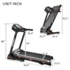 Folding Electric 3.5Hp Treadmill With Incline Medium Running Machine Motorised LCD Gym 330Lbs Folding Treadmill Electric Motorized Power 14.8Km / H Running Fitness Machine Gym - Black - Image 3