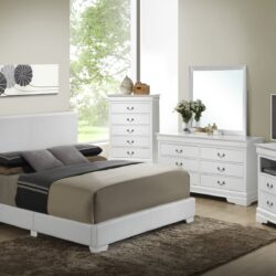 Queen Elegant Platform Bed For Relaxed Spaces - White
