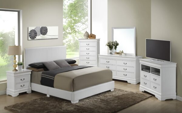 Queen Elegant Platform Bed For Relaxed Spaces - White