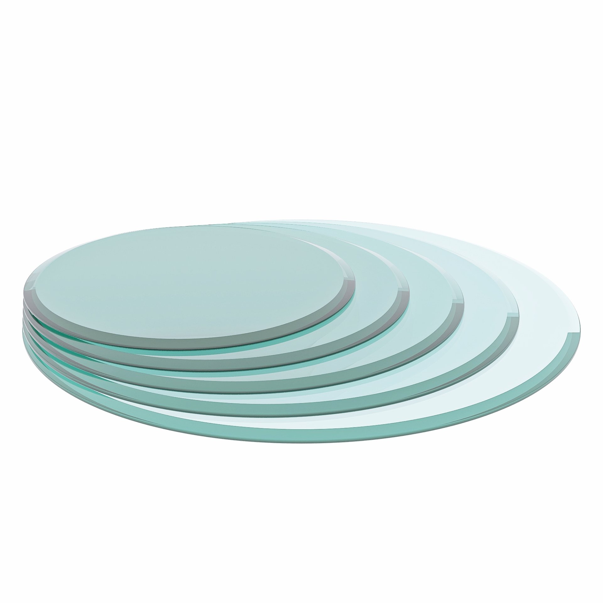 24" Round Tempered Glass Table Top Clear Glass 1 / 2" Thick Beveled Polished Edge - Transparent - Image 6