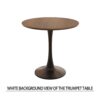 Walnut Color Round Dining Table Set With Tulip Design And 2 Chairs - Beige / Walnut - Image 11