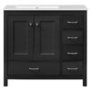 Bathroom Vanity With Ceramic Sink Combo, Abundant Storage Cabinet 2 Soft Close Doors And 5 Drawers - Black - Image 19