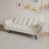 Sofa Soft Two Armrests Throw Pillow Pillow Comfortable Fit Apartment Bedroom Small Space - Beige - Image 6