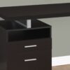 Computer Desk For Home Office, Laptop, Left, Right Set - Up, Storage Drawers, Contemporary & Modern - Espresso - Image 2