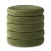 Fuji - Oversized Round Storage Ottoman - Olive Green - Image 8
