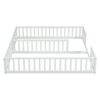Double Twin Floor Bed With Fence, Guardrails, Without Door - White - Image 16
