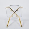 Dining Chair, Metal Leg, Plastic Seat (Set of 4) - Gold / Transparent - Image 4