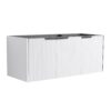 Contemporary Wall Mounted Bathroom Vanity With 3 Soft Close Doors - White - Image 3
