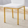 Luxury Simple Chair (Set of 6) High Resilience Dining Chair With Vertical Stripe Design - White / Gold - Image 12
