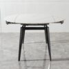 Modern Extendable Round Dining Table With Sintered Stone Top - White / Black - Image 9