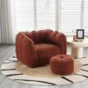 Soft Bean Bag Chair With High Resilient Foam (Chips) - Red / Brown - Image 16