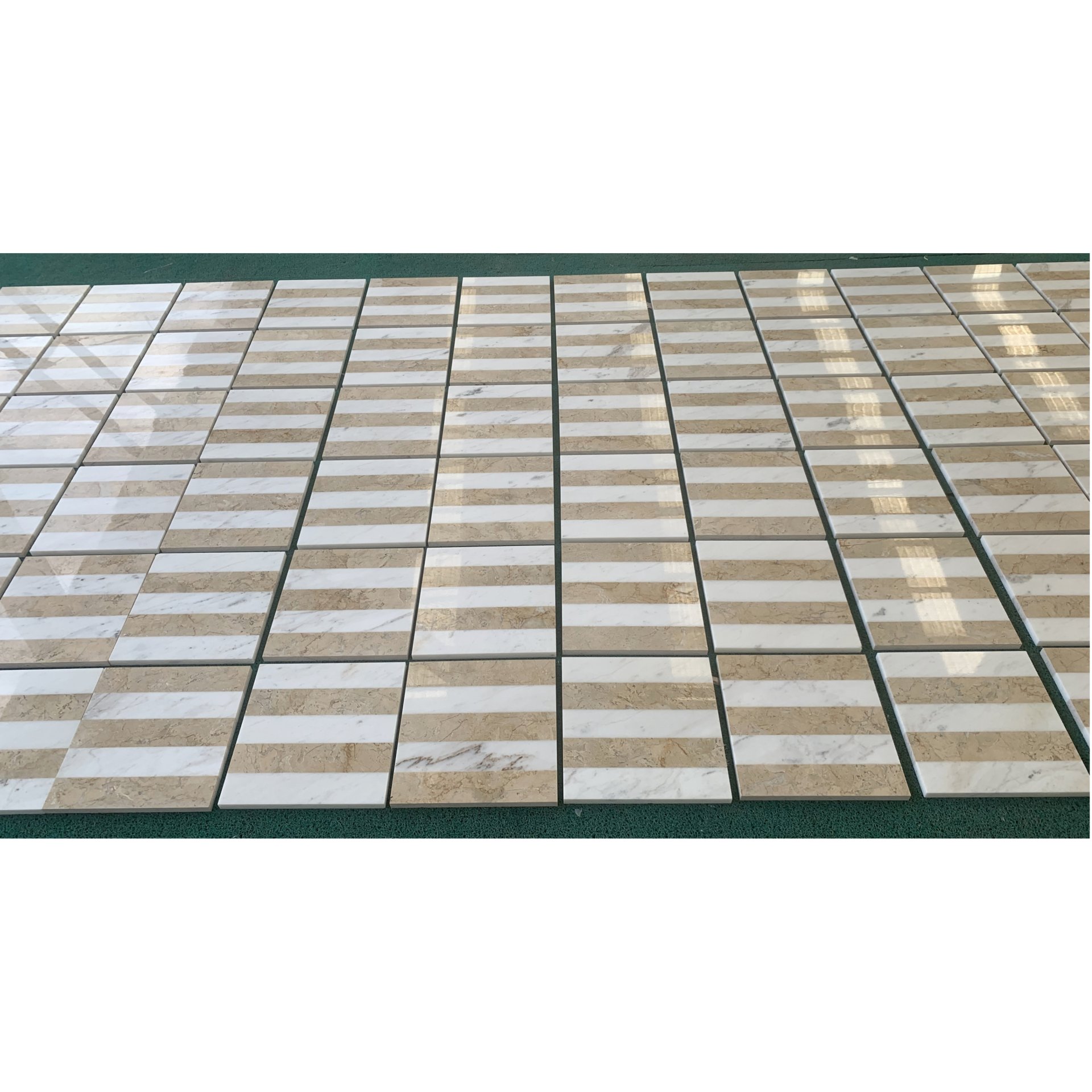 Elegant And Waterjet Polished Marble Tile For Floor And Wall Stone - White / Gold - Image 9