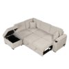 Sleeper Sofa Bed, 2 In 1 Pull Out Sofa Bed L Shape Couch With Storage Ottoman For Living Room, Bedroom Couch And Small Apartment - Beige - Image 16