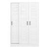 3 Door Shutter Wardrobe & Shelves - White - Image 25