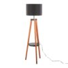 Compass - Mid-Century Modern Floor Lamp With Shelf - Walnut / Black - Image 4