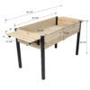 Raised Garden Bed With Metal Legs And Folding Storage Shelf For Outdoor Patio Deck Balcony - Black / Natural - Image 3