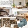 Multifunctional Chenille Recliner With Storage And Phone Bracket For Small Spaces - Lake Blue - Image 5