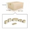 Marble Bathroom Accessories Set, Genuine Marble, Real Stone, 6 Piece Set - Beige / Gold - Image 5