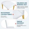 (Set of 4) Backrest Chairs With Gold Metal Legs A Perfect Match, Suitable For Minimalist And Contemporary Home Decor Styles - White / Gold - Image 7