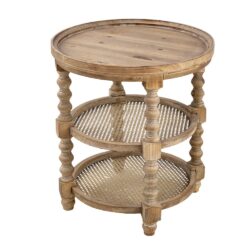 Round 3 Tiered Side Tabel, End Tabel For Lving Room Bedroom Entryway - Brown