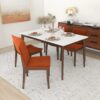 Laura - Mid-Century Modern Solid Wood Dining Chair (Set of 2) - Orange - Image 13