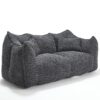 Comfortable Dual Beanbag Chair With High Resilience Foam Core For 2 People - Black - Image 22