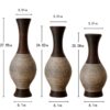 Desktop Vase, Classic And Neat Floor Vase, High Independent Flower Stand, Home Decoration Flower Stand (Set of 3) - Brown White - Image 3